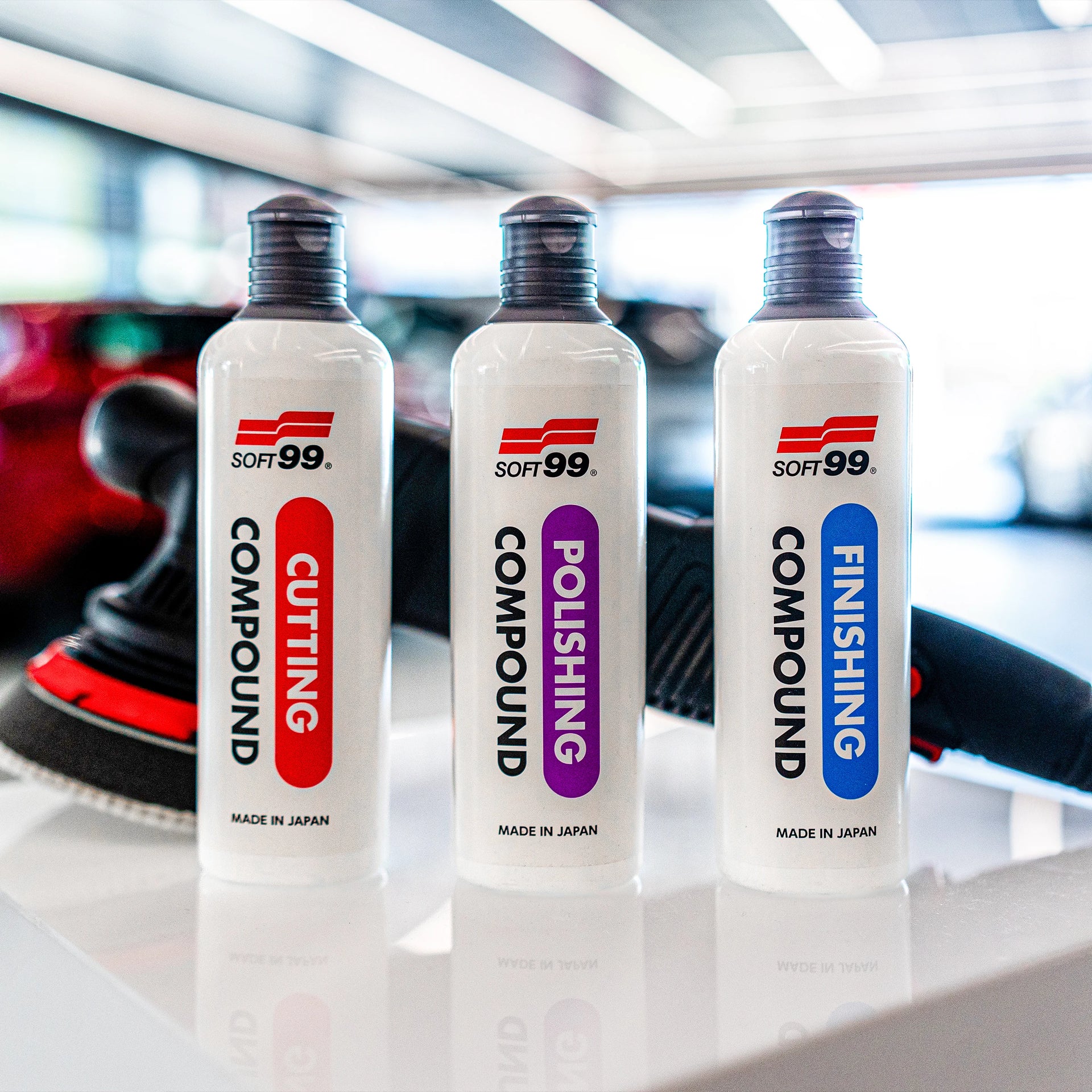 Soft99 Polishing Pastes Set, three-stage polishing paste system