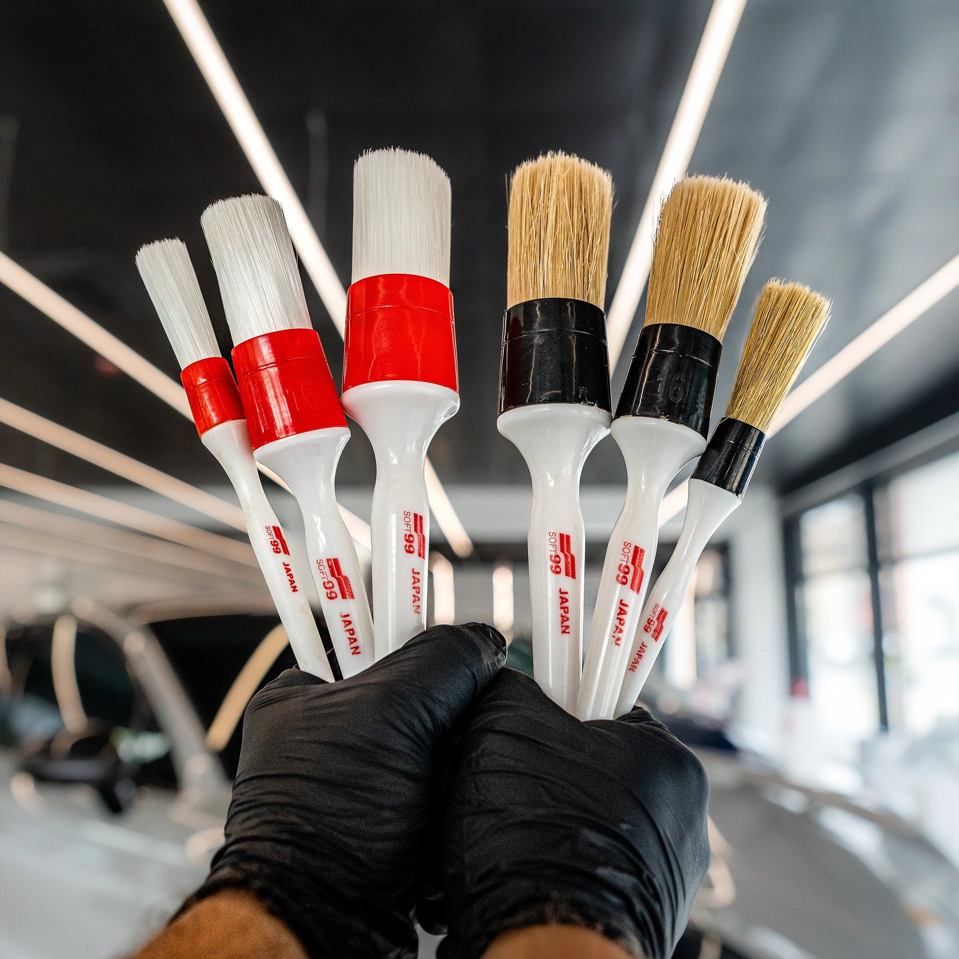 Soft99 Car Care Brushes Set, a set of brushes for exterior and interior 6 pcs.