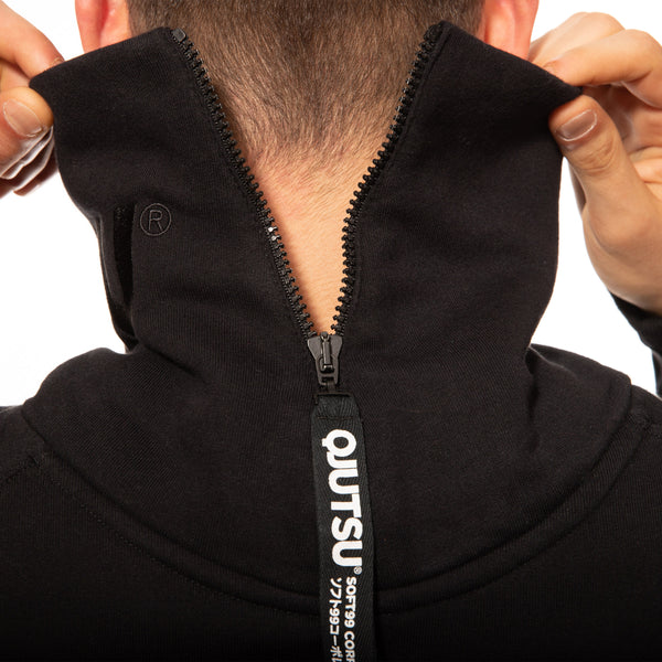 Black QJUTSU Turtleneck Sweatshirt