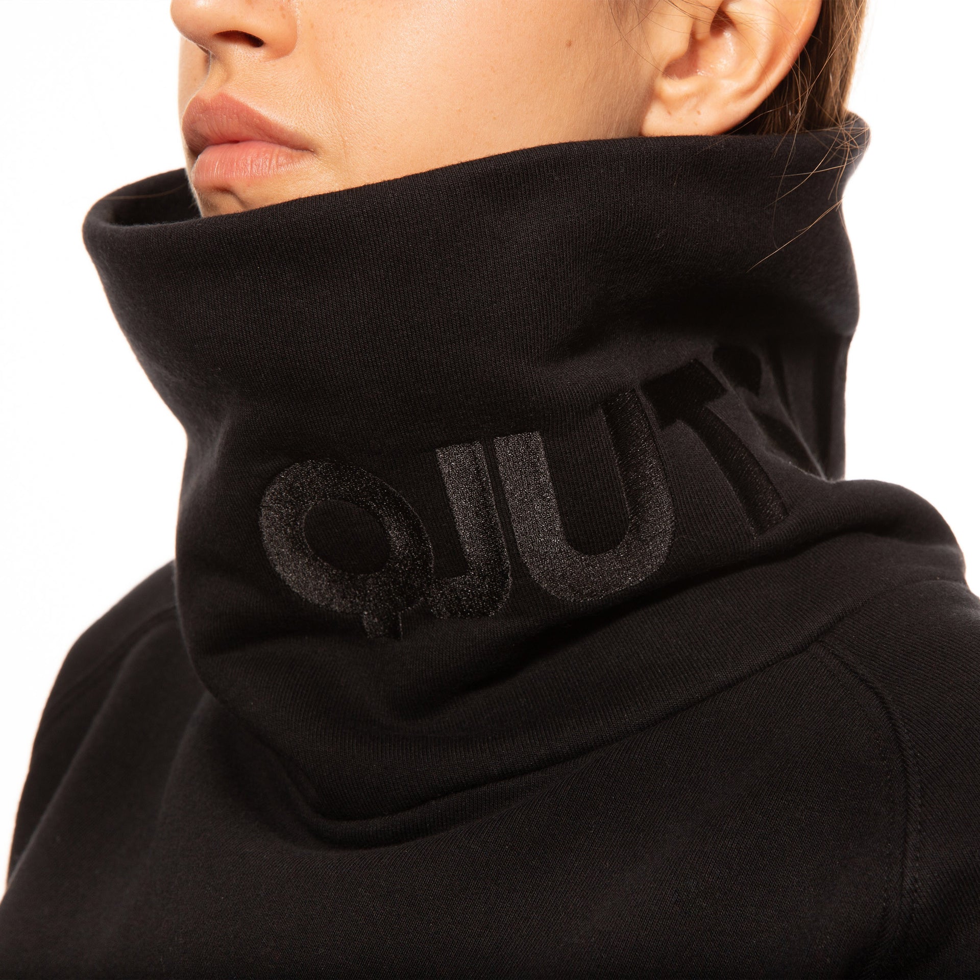 Black QJUTSU Turtleneck Sweatshirt